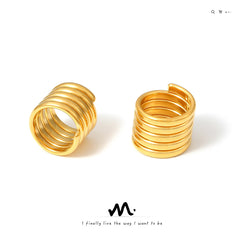 18K Gold-Plated Wrapped Multi-Row Ring