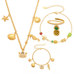 Ocean or Fruit Charm Necklace, Bracelet, Anklet or Ring
