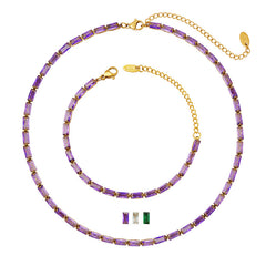 Colored Cubic Zirconia Necklace or Bracelet