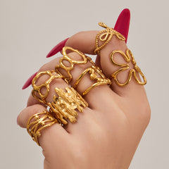Sculptural Flower and Openwork Ring Designs