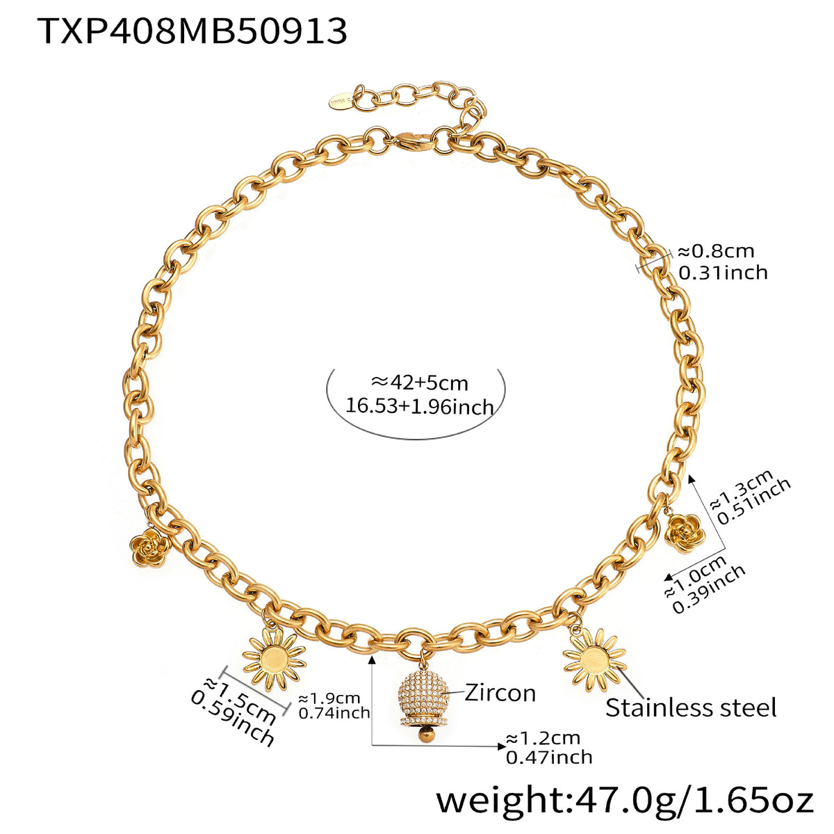 18K Gold-Plated Bell Charm Necklace or Bracelet