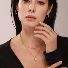 18K Gold-Plated Layered Cubic Zirconia Necklace
