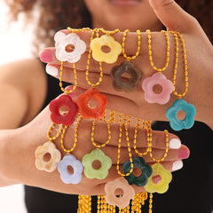 Color Resin Flower Pendant Jewelry