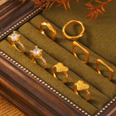 Textured Cubic Zirconia Statement Rings