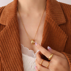 18K Gold-Plated Round Link Layered Necklace