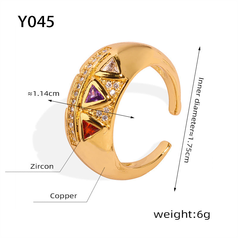 Triangle Accent Open Statement Ring