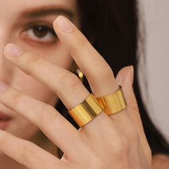 18K Gold-Plated Wide Open Band Ring