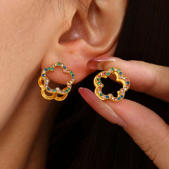 18K Gold-Plated Reversible Flower Hoop Earrings
