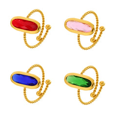 Czech Glass Bead-Band Open Ring