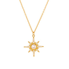 18K Gold-Plated Cubic Zirconia Starburst Necklace