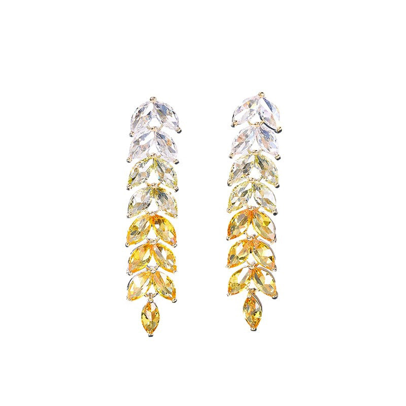 Marielle Pavé Leaf Drop Earrings