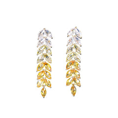 Marielle Pavé Leaf Drop Earrings