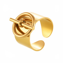 18K Gold-Plated & Silver-Tone Toggle Detail Ring