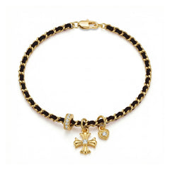 Daphne Dainty Pavé Heart Cord Bracelet