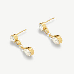 Pear Drop Earrings with Stones
