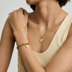 Classic Chunky Engravable Heart Bracelet