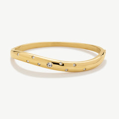 Wave Bangle with Stones