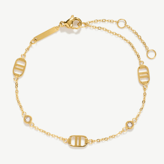 Multi Signature Bracelet with Stones