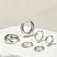 3 Pair 14K Dainty Hoop Earrings Set