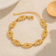 18K Melted Speckled Gold Bracelet