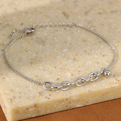 Dainty Curb & Bold Paperclip Chain Bracelet
