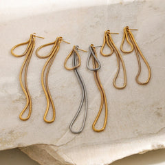 Classy Snake Chain Tassel Stud Earrings