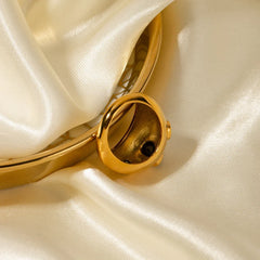 Chunky Black Teardrop Ring