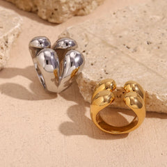 18K Four Droplet Bold Ring