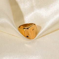 Wide Wave Textured Ring