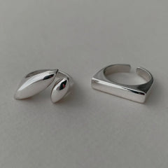 Sterling Silver Modern Geometric Elegance Rings
