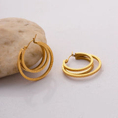 18K Triple Layer Hoop Earrings