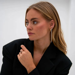 18K Dainty Diamond Tassel Earrings