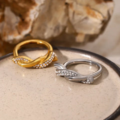 Intertwined Diamond Accent Ring