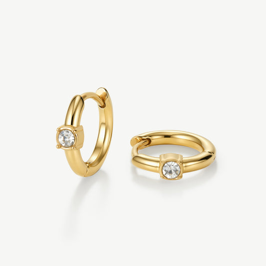 Crystal Solitaire Huggies