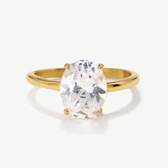 Oval Solitaire Diamond-Inspired Ring 2ct