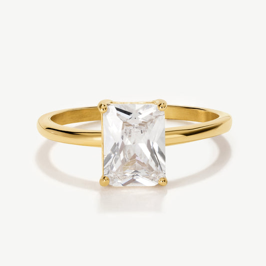 Emerald Solitaire Diamond-Inspired Ring 2ct