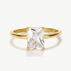 Emerald Solitaire Diamond-Inspired Ring 2ct