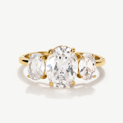 Oval Triology Diamond-Inspired Ring