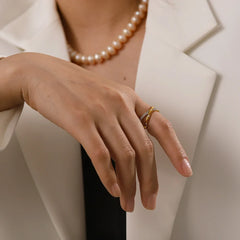 18K Intersect Diamond Accented Ring