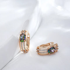 C Shaped Diamond Accented Centerpiece Earrings