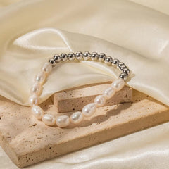18K Beaded Pearl Split Bracelet