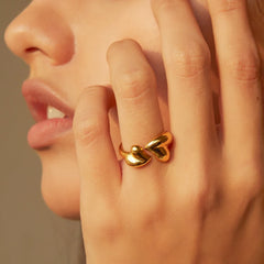 Elegant Adjustable Love Heart Ring