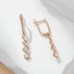 Dainty Dangle Diamonds Swirl Earrings