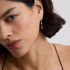 Signature Drop Earrings With Stones