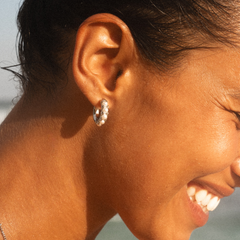 Mini Pearl Huggies Earrings