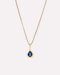 Solid Gold Amethyst Blue Sapphire Blue Topaz Yellow Citrine Semi Precious Stones Birthstones Pendant Necklaces For Women Ana Luisa Teardrop Necklace Blue Sapphire