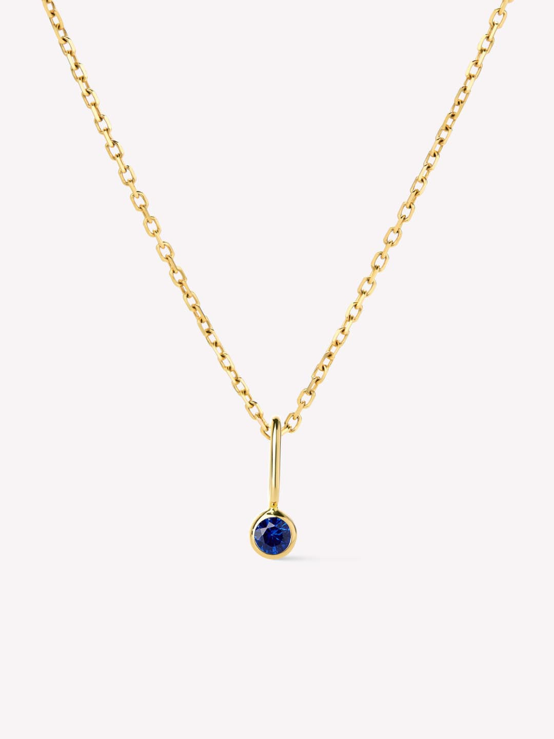 Solid Gold Blue Sapphire Spring Ring Clasp Birthstone Pendant Necklaces For Women Ana Gold Birthstone Necklace_39E712E7 8400 4Bb0 B829 A398Af74F7E8