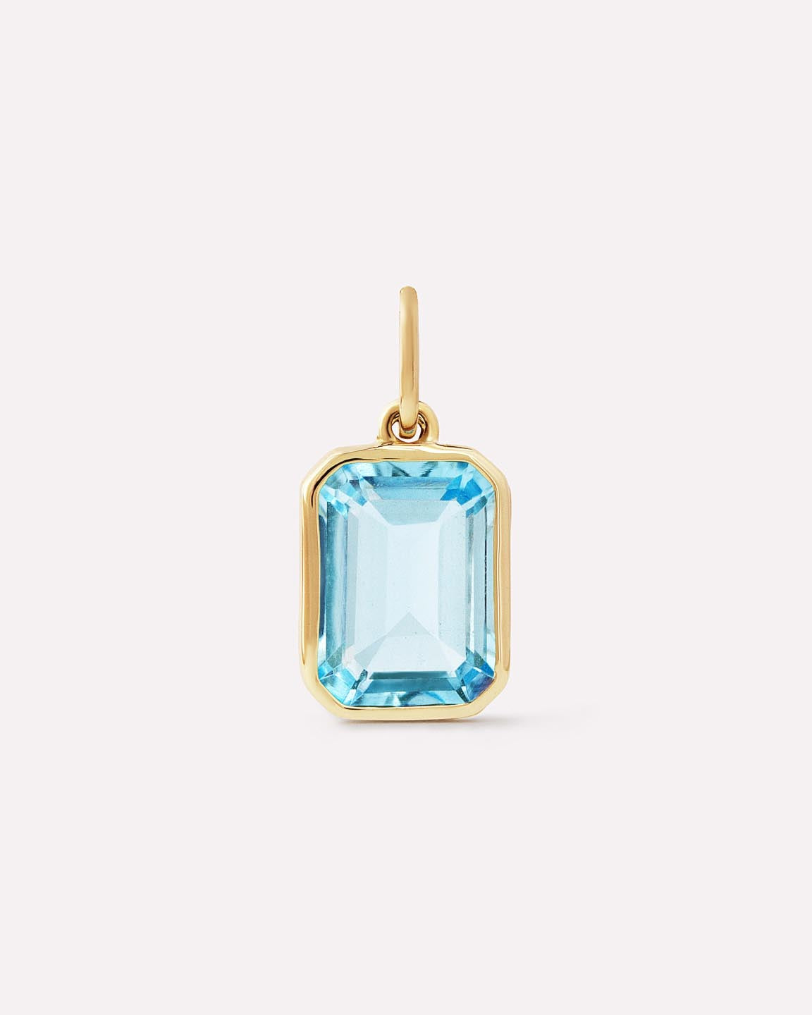 Solid Yellow Gold - Blue Topaz Spritz Charm