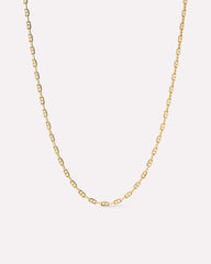 Solid Yellow Gold - Mini Anchor Chain Necklace