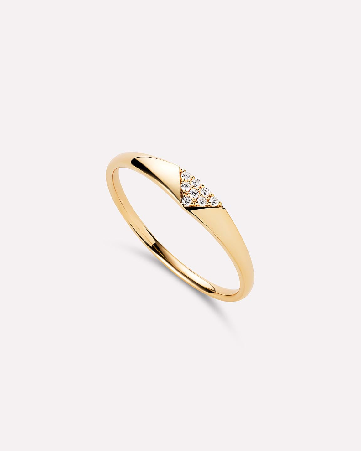 Solid Gold Diamond Fine Band Rings For Women Ana Luisa Trillion Diamond Signet Ring